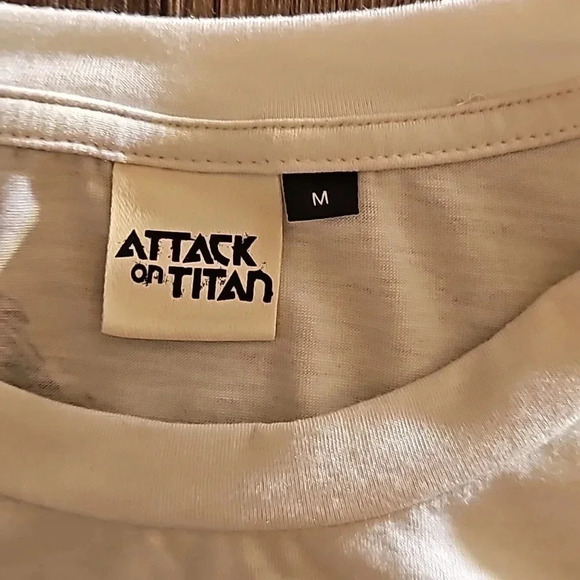 Mens Attack on Titan Shein Black White Oversized Graphic Tshirt Medium - Picture 3 of 4